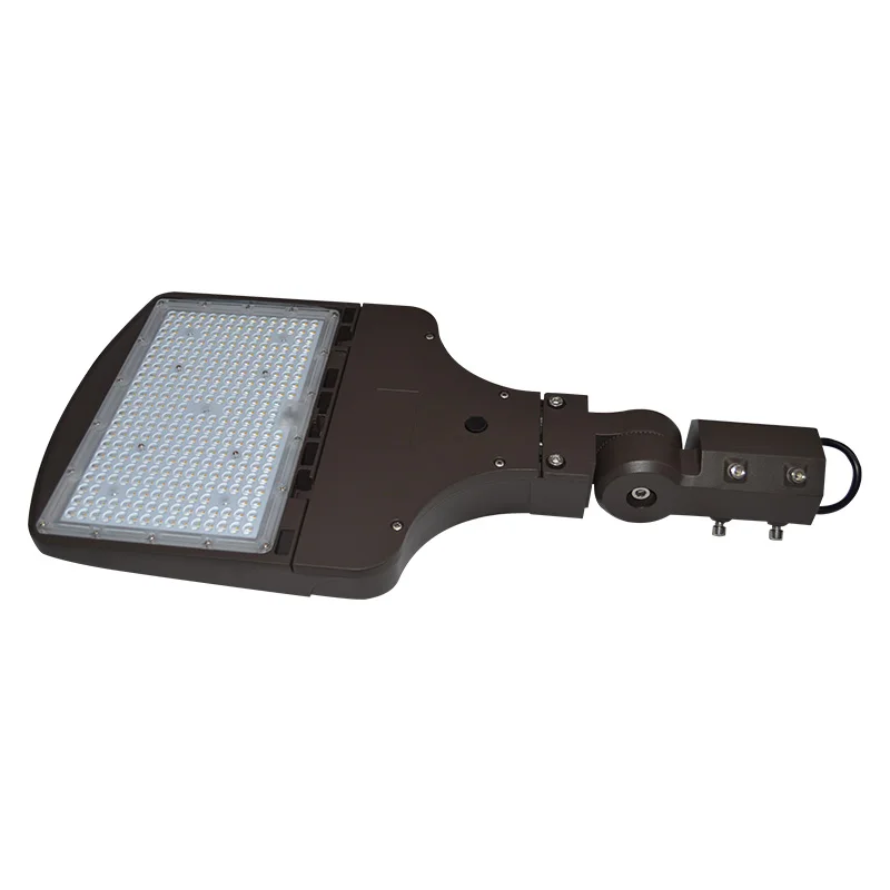 Outdoor Lighting Photocell Motion Sensor ETL DLC Led Shoebox Area Light 347V Led Street Lamp IP65 Stainless Steel 70 Dark Grey