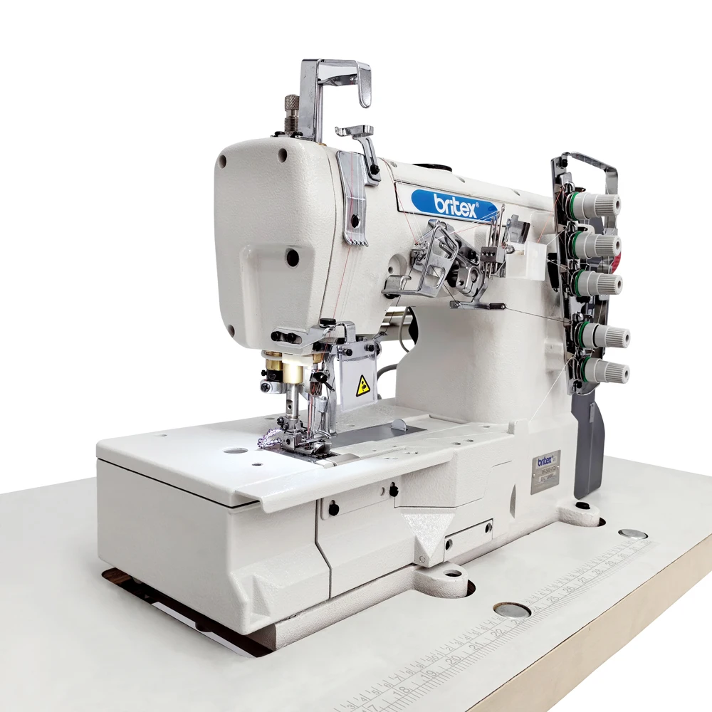 Cheap Britex BR-2500D-01CB direct drive 5 thread interlock sewing machine underwear flatbed interlock industrial sewing machine
