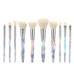 15pcs Crystal Handle Makeup Brushes Set Diamond Cosmetic Brushes Foundation Concealer Eye Shadows Highlight Brush Kit For Makeup