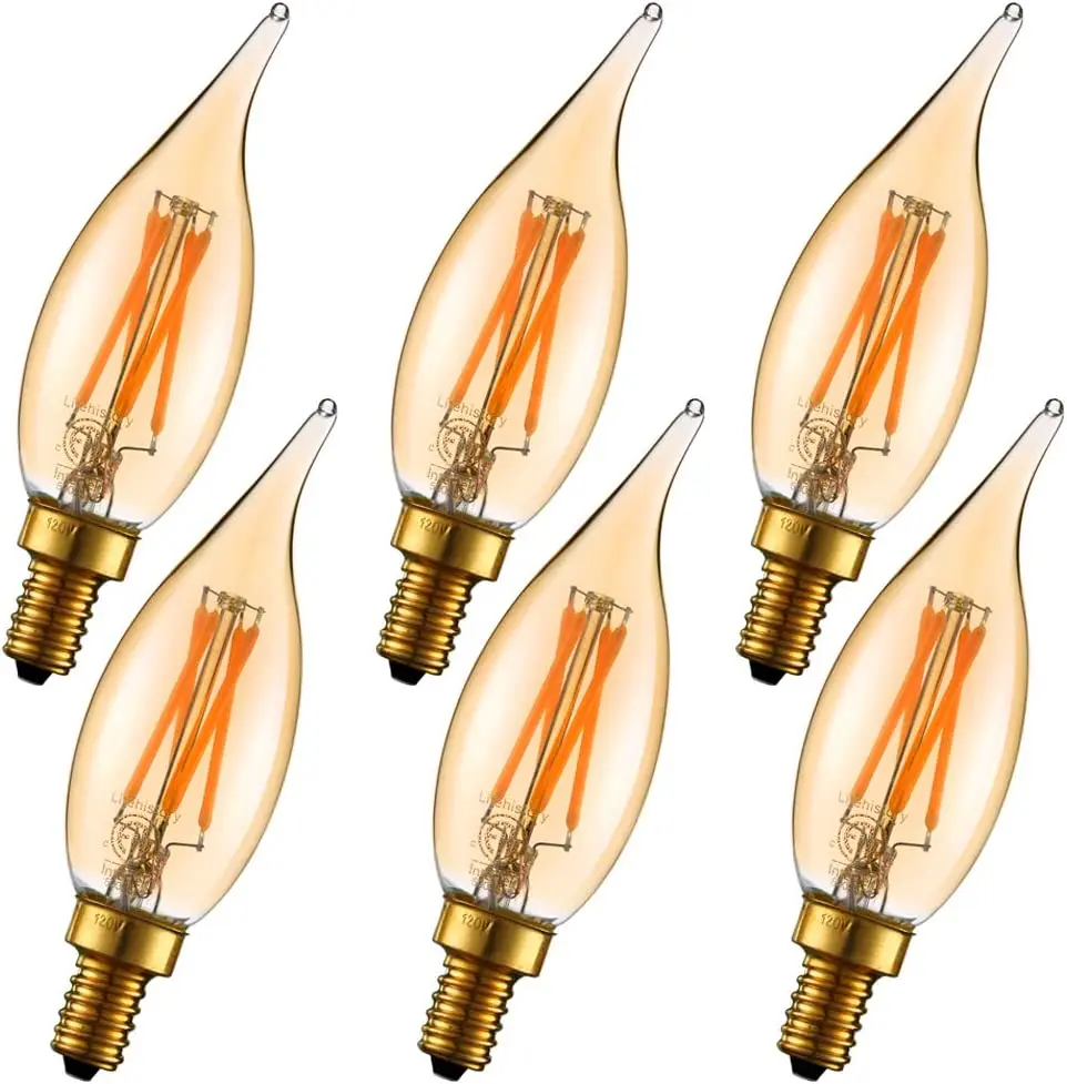 Wholesale LED Filament Candle Bulb C35 Clear Glass Chandelier Lighting bulbs