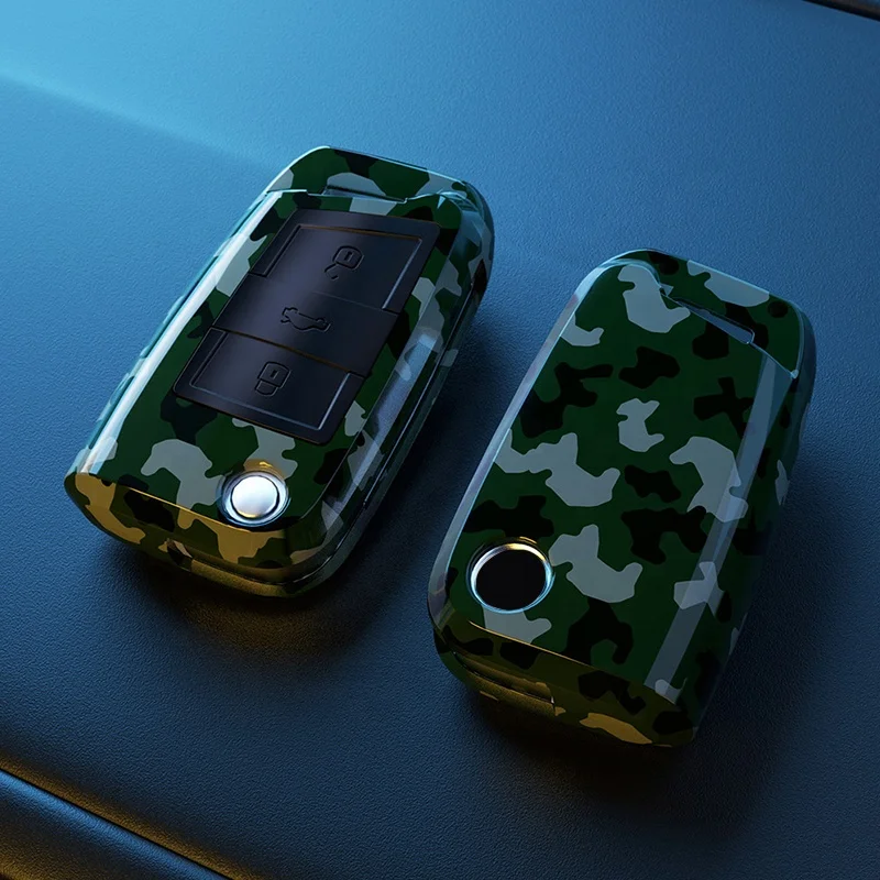 4 Button Carbon Fiber ABS Matte Car Key Cover Case For Volkswagen VW Golf7 mk7 Seat Ibiza Leon FR 2 Altea Aztec For Skoda Octavi