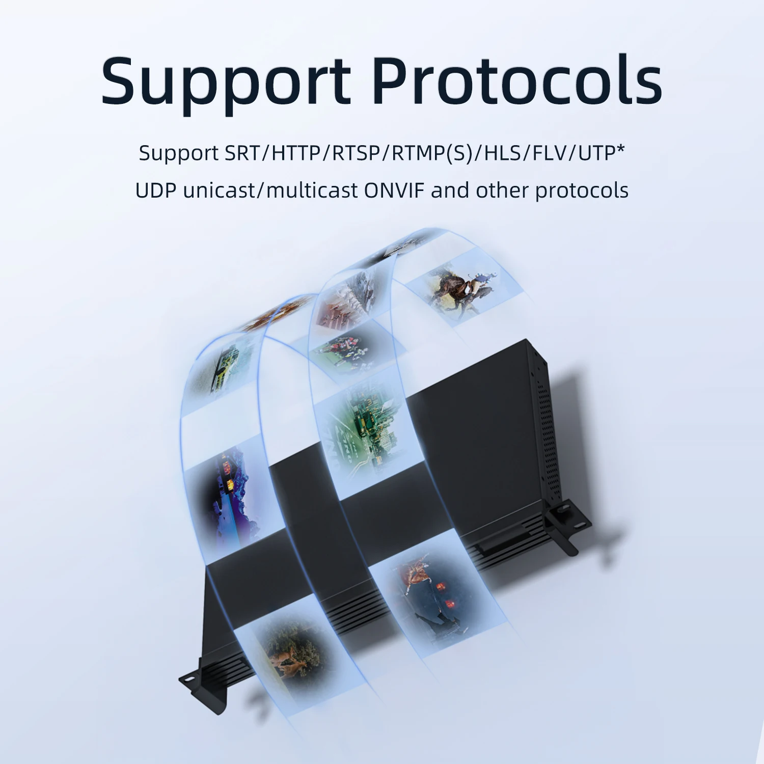 Unisheen 2 Channel SRT RTMP RTSP H.265 H.264 SDI HDMI VGA Output Video Streaming Decoder 1U Rack  NVR