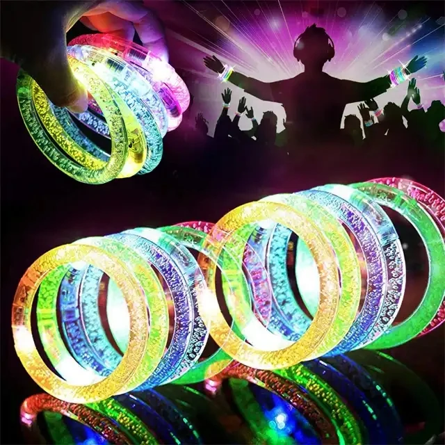Custom Logo LED Luminous Bracelet Acrylic Flat Broadband Bracelet Bar Birthday Party Decoration