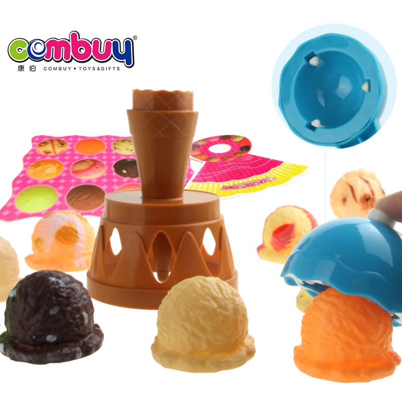 New product pretend tower stacking game kids play ice cream set toy