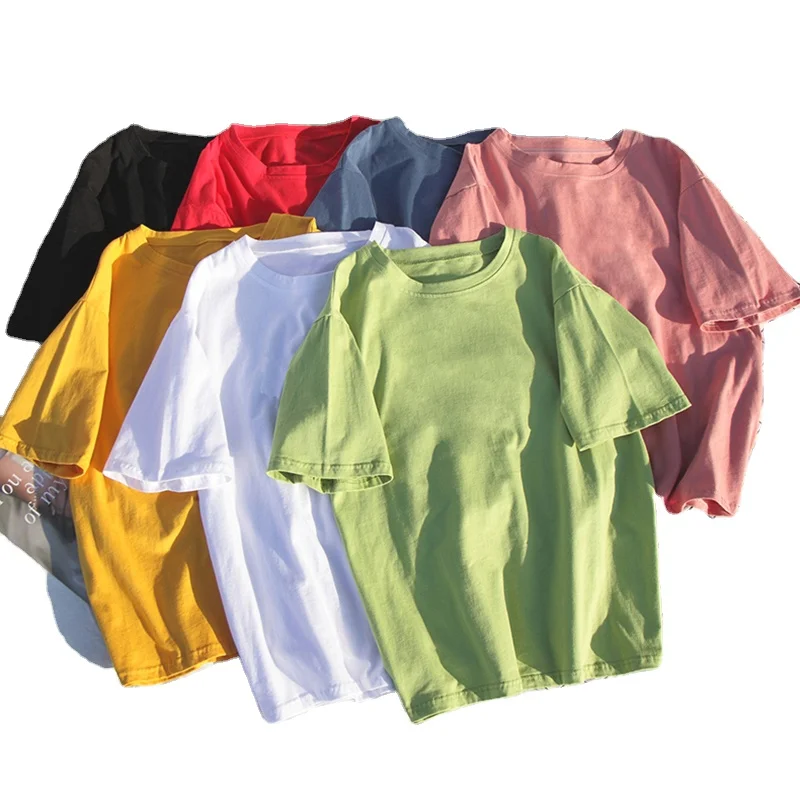 Wholesale white mens tshirt heavy thick 100% cotton many colors black unisex t shirt