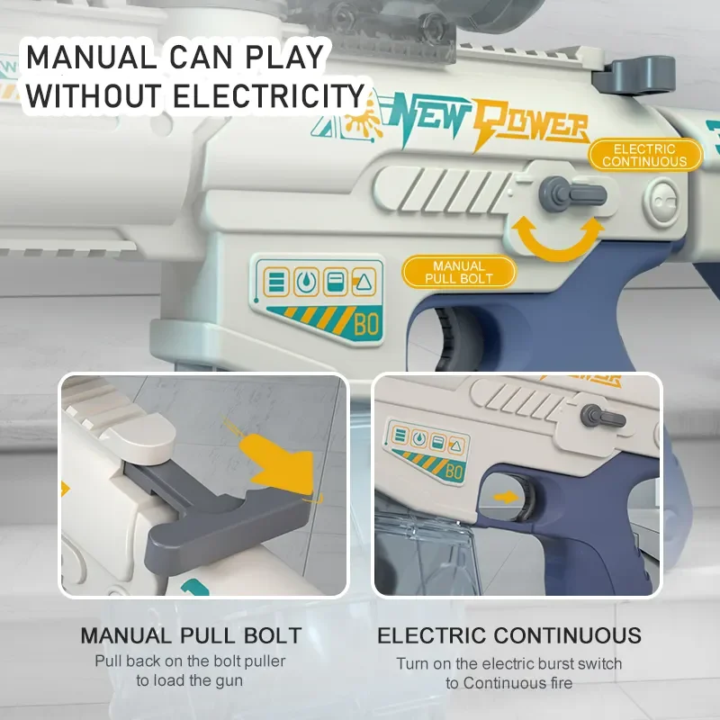 High Capacity Battery Powered Electric Water Gun Toy Automatic Electronic Powerful Water Gun For Adults Kids Summer Outdo