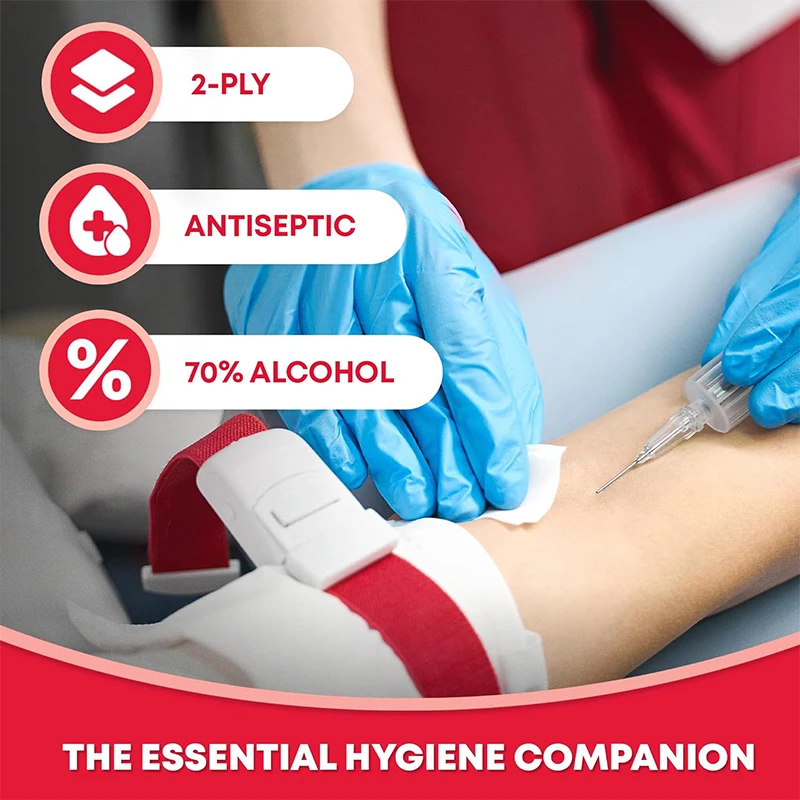 Disposable Medical Grade Sterile 70% Isopropyl-Alcohol Swab Prep Pad Individually Wrapped
