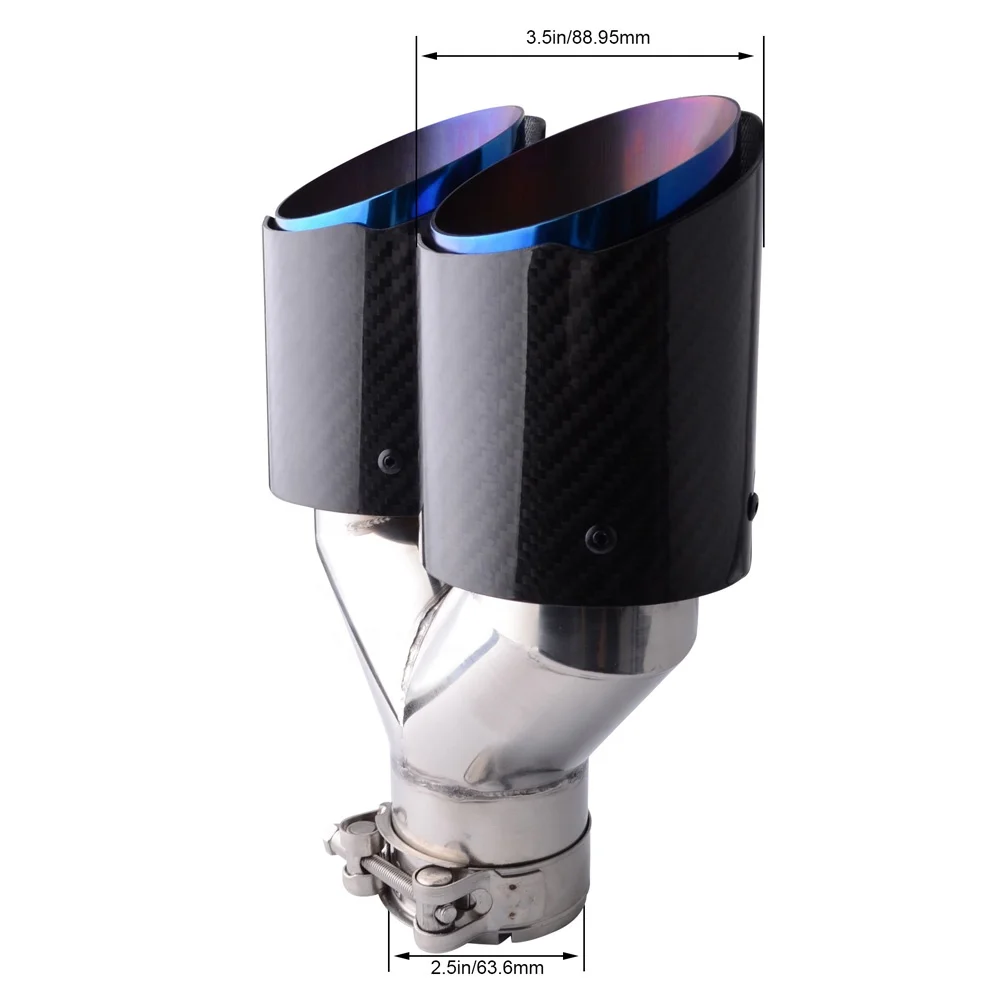 Автомобильный глушитель из углеродного волокна 2 5 дюйма вход до 3