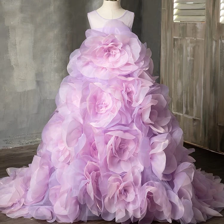 puffy Lace Tulle Ball Gown Princess Kids Dress Couture Kids Party Dress Photography Dress Vestidos De Fiesta 8 years old
