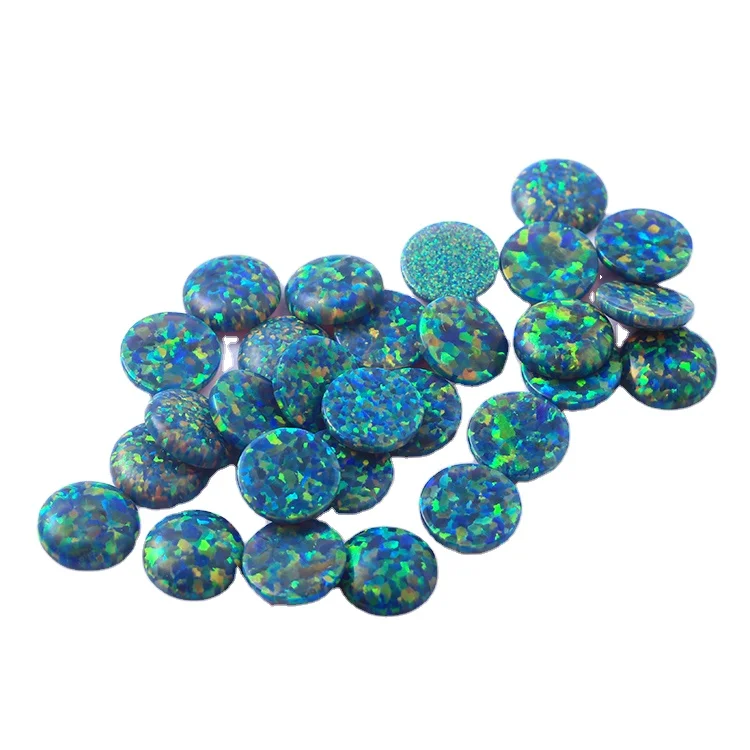 Wholesale Factory Price High Quality#13B Round Brilliant Cut 8mm Man-made opal synthetic opal cabochon boulder opal glass