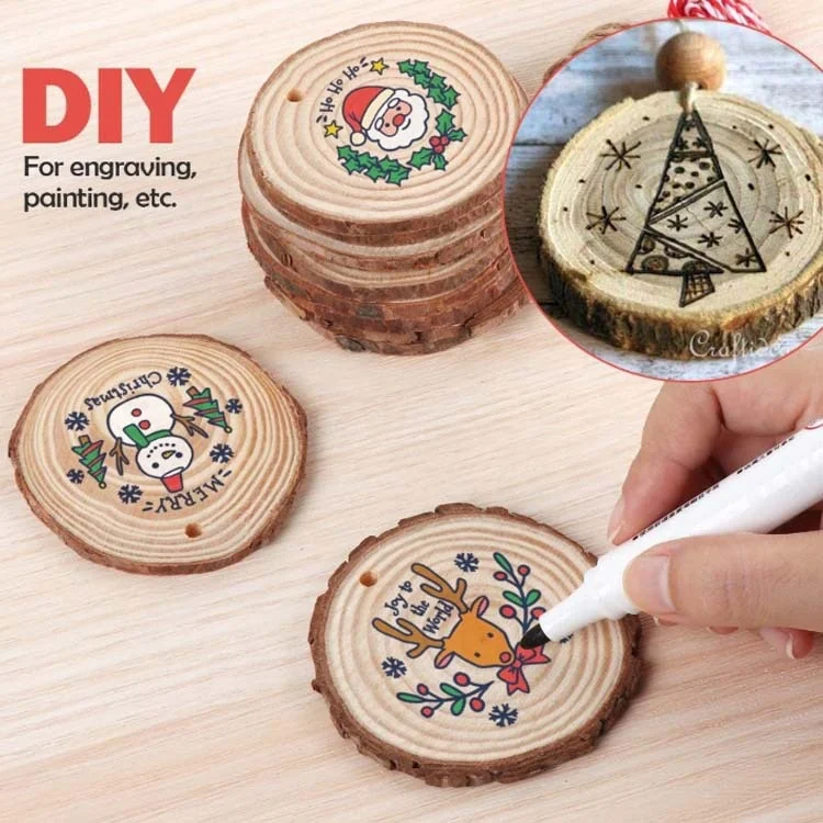 Natural Round Pine Wood Logs Slices Pine Wood Circles for DIY Crafts Unfinished Pine Wood Coasters