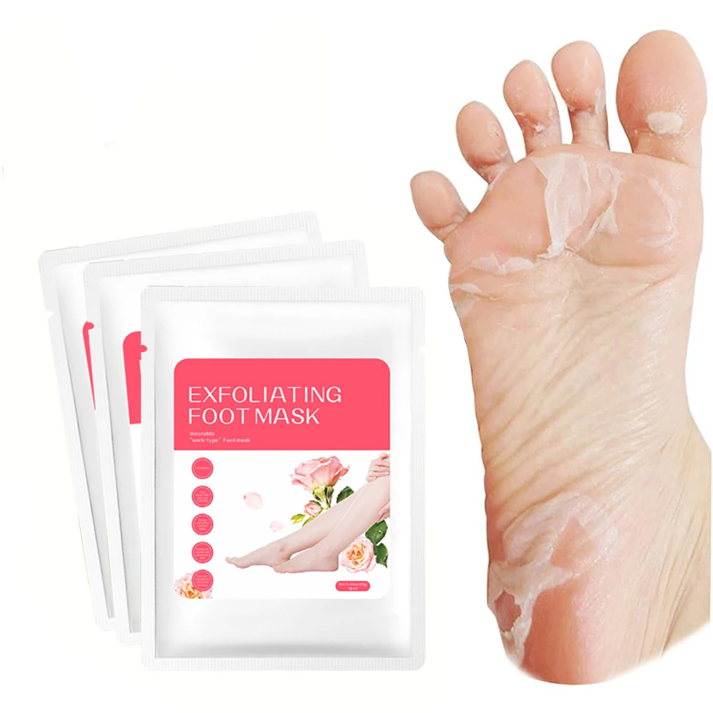 Professional OEM/ODM exfoliation foot care skin socks type private label removal peel off feet mask peeling  Rose Foot Mask