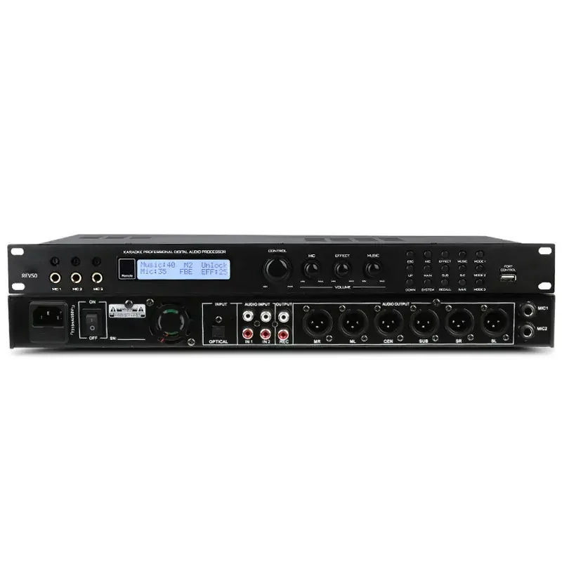 REV50 Digital Audio Processor Digital Effects Equalizer Karaoke System Stage Sound Effector Audio Processor