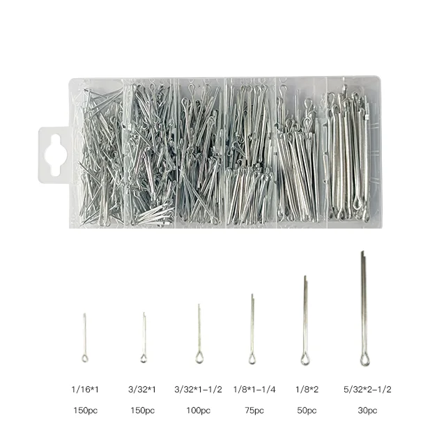 500pcs Steel Split Cotter Pin Zinc Plated Steel Split Pin Fastener Clips Straight Hairpins Holds Pins