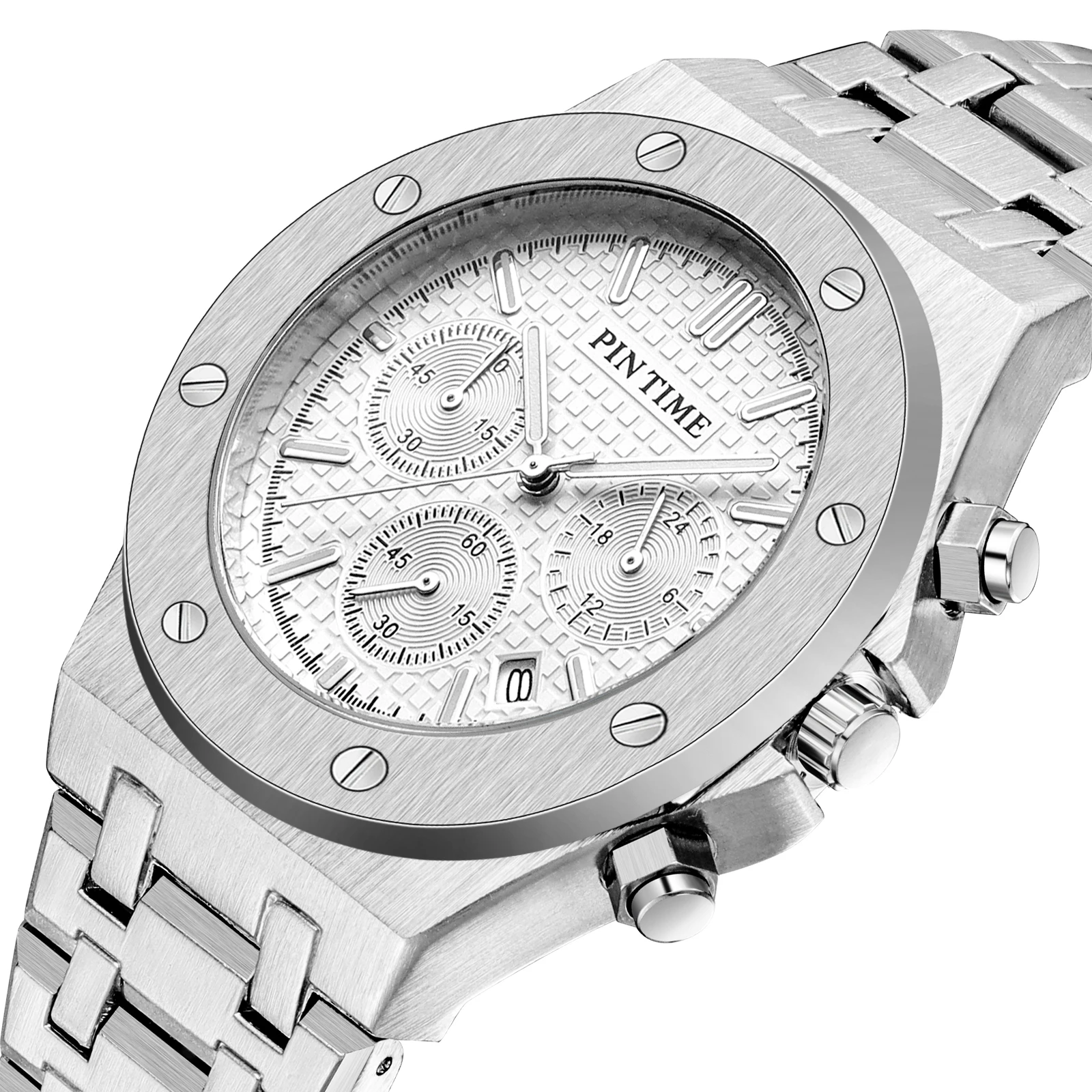 Часы наручные мужские кварцевые с хронографом, брендовые Роскошные спортивные в стиле милитари, из нержавеющей стали