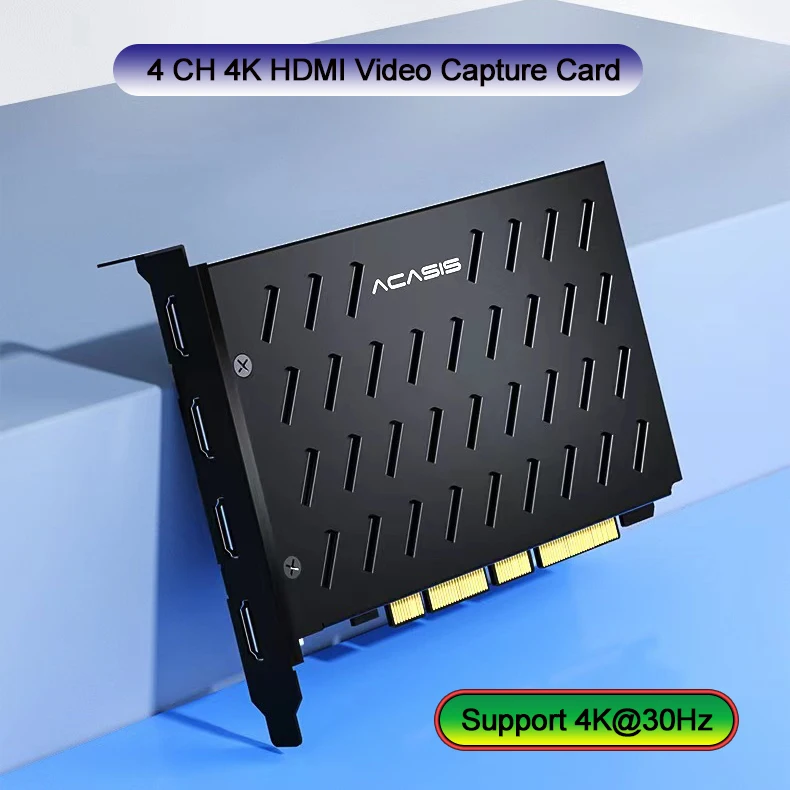 Acasis High Speed+Quality PCIe Capture card 4-CH 1080P/4K HD Video Capture Card for live streaming