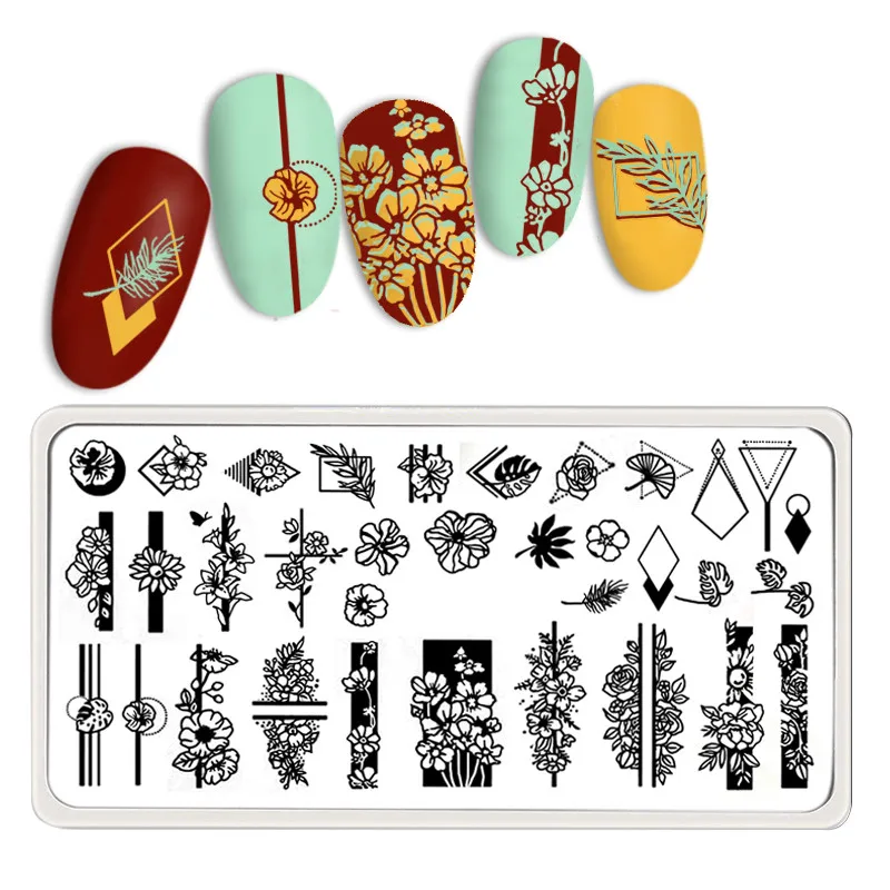 Hot sale flower theme series nail stamping plate for nail decoration