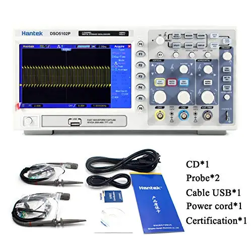 Hantek Dso5102p Digital Storage Oscilloscope 100mhz 2 Channels Bench Usb Oscilloscope