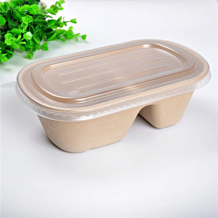100% biodegradable bagasse food containers compostable eco pulp fast food container Take Out box