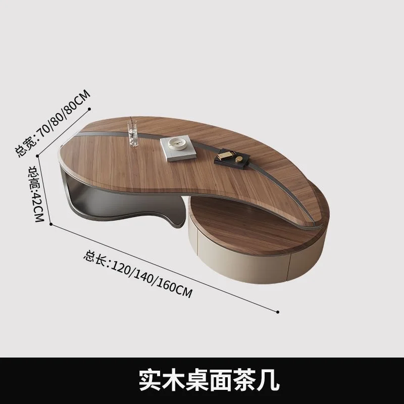 Solid wood coffee table, luxury home high-end shaped Italian leaf tea table