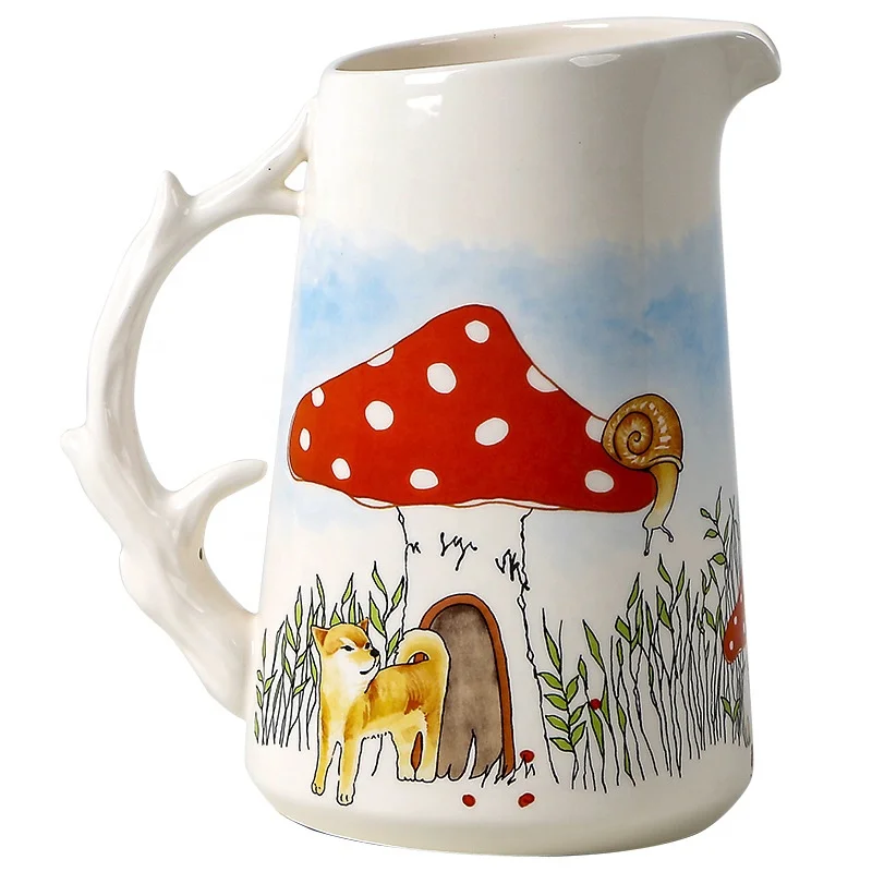 American Creative Large-capacity Ceramic Kettle Porcelain Flower Arrangement Vase Personality Decorative Ornaments For Hotel