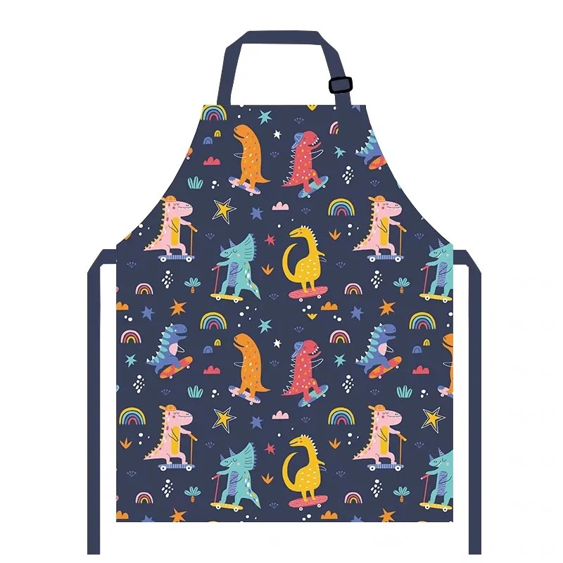 Eco-friendly 100% cotton dust proof painting aprons for kids with nice-look pattern customized logo children apron