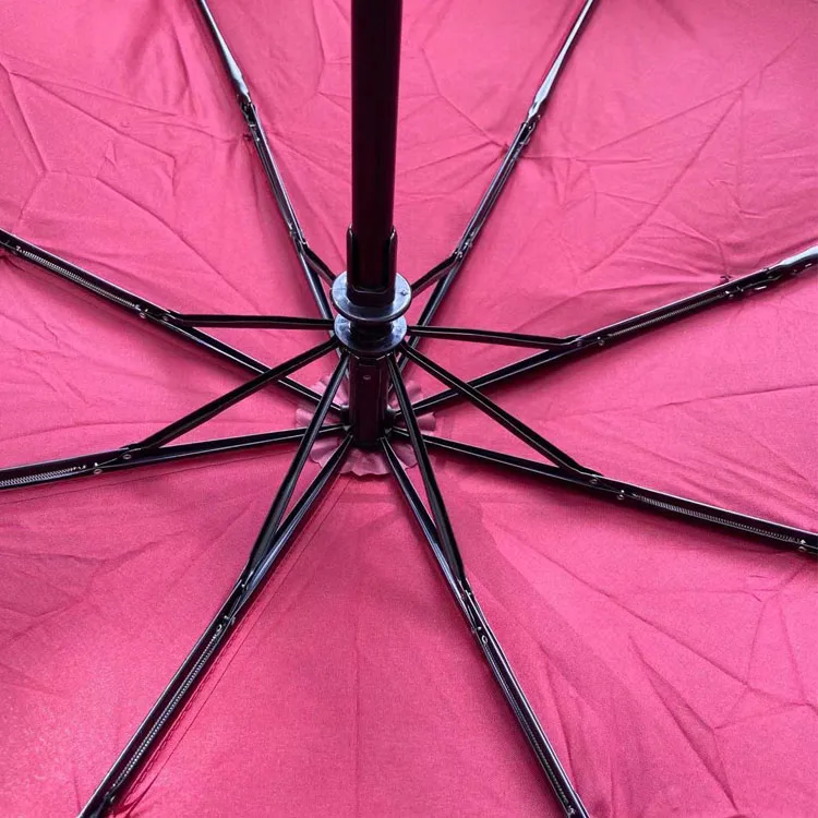 Fully Automatic 23-Inch 8K Bones 3-Fold Umbrella with Custom Logo Print Plastic Handle Modern Design Style Adults Business Gifts