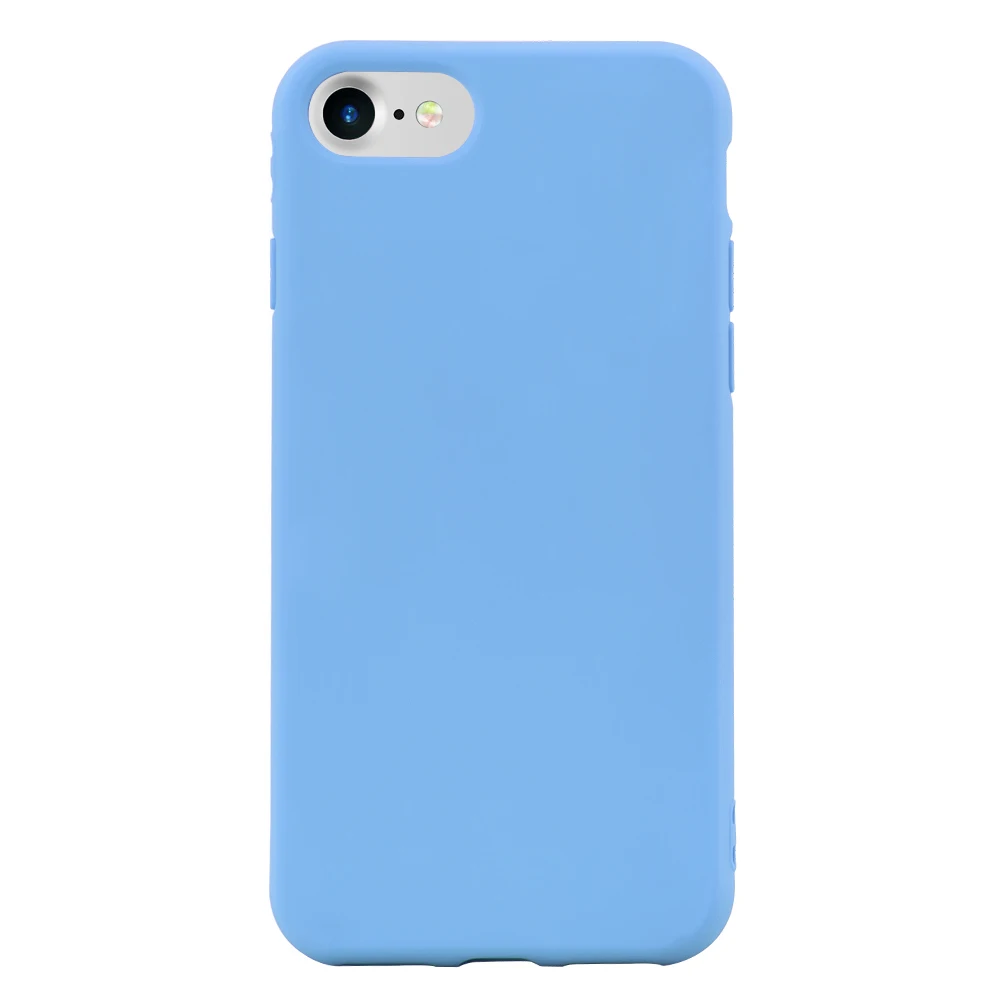 Для iPhone se 2020 сплошной цвет Силиконовая Текстура ТПУ Бампер телефон задняя крышка чехол для iphone 7 8