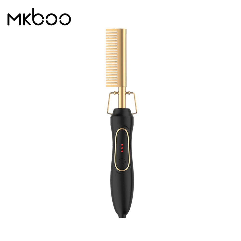
Mkboo Unique Design Comb Straightener Hot Comb Alloy Metal for Hair with Easy Operation 100-240v 3 Gears 1.3M 