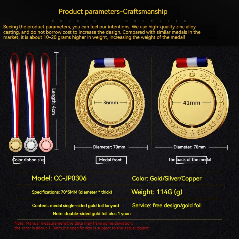 Low MOQ Manufacturers Custom Trophies Sports Medals Plaques Marathon Games Event Listing Honor Medals