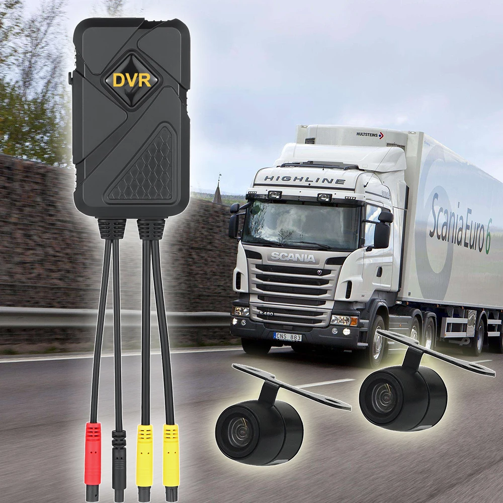 Mobile car camera dash cam dvr kit 2 channel recording front and rear view 720P 1080P optional