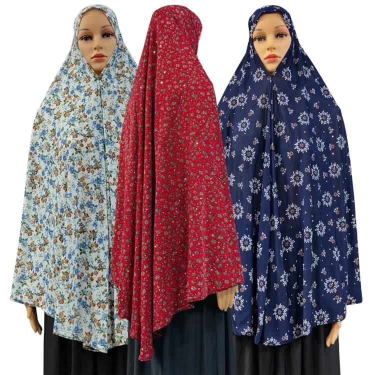 Рамадан Khimar Jilbabs Abaya мусульманский женский модный длинный хиджаб с принтом шарф мгновенная молитва над головой Паранджа P0011