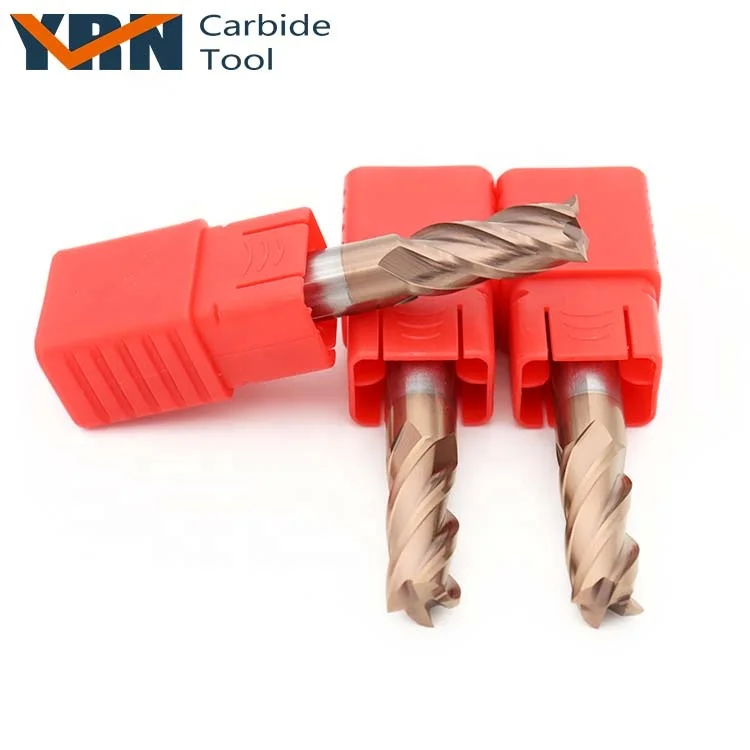 YRN D20x100mm CNC Ferramentas HRC55 4 Flute Solid Carbide Milling Cutter End Mill