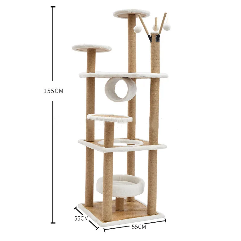 Pet Sisal Climbing Scratch Luxury Cat Tree Tower Exercise Durable Large Cat Tree