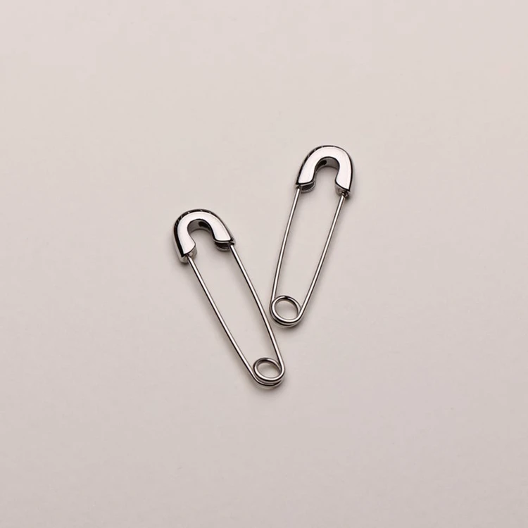 Hypoallergenic Stainless Steel Safety Pin Earrings, Minimalist Fashionable Gold Hoop Earrings