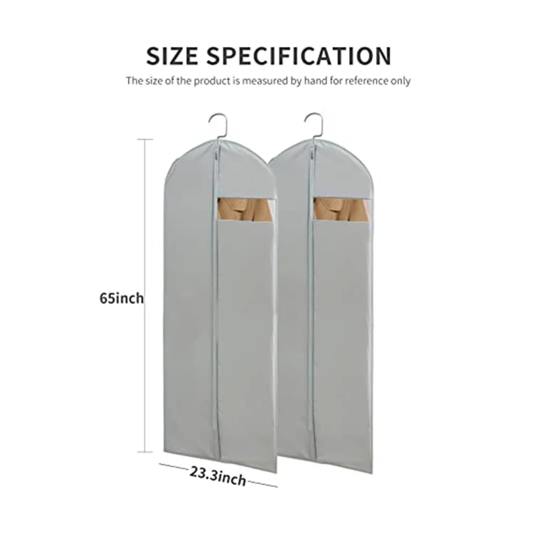 Non Woven Garment Bag Foldable Hanging Clothes Cover Travel Garment Suit Bag With Custom Logo