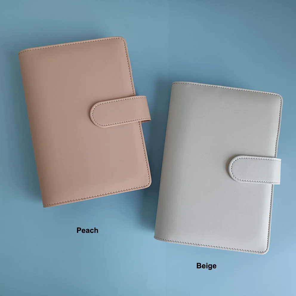 New Classic Loose Leaf Refillable A6 PU Leather Journal Cover Binder 6 Ring Budget Binder Organizer Personal Planner Binder