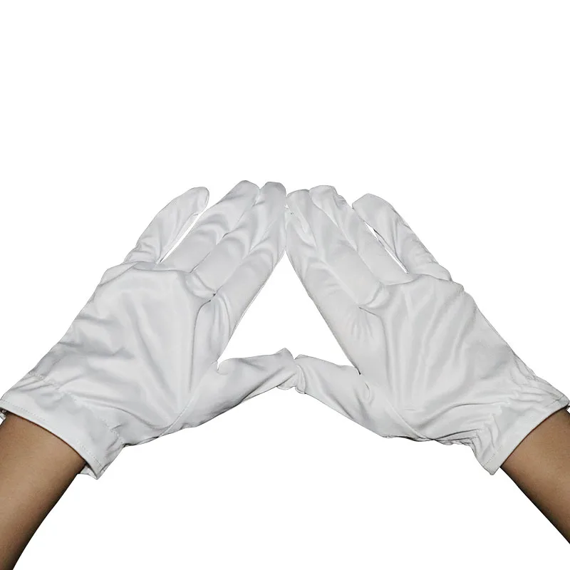 White Jewelry Polishing Gloves Dust Proof Microfiber Gloves White Clean Cloth Glove