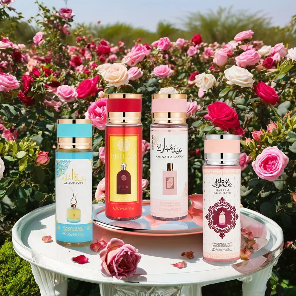 Hot sale Dubai style body spray perfume Arabian fragrance mist deodorant for women