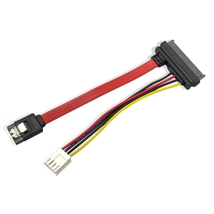 Customizable 22 Pin Power and Data Cable to 7 Pin Serial ATA and 4 Pin Power Cable Fit for Dreambox TV Box Case Fan