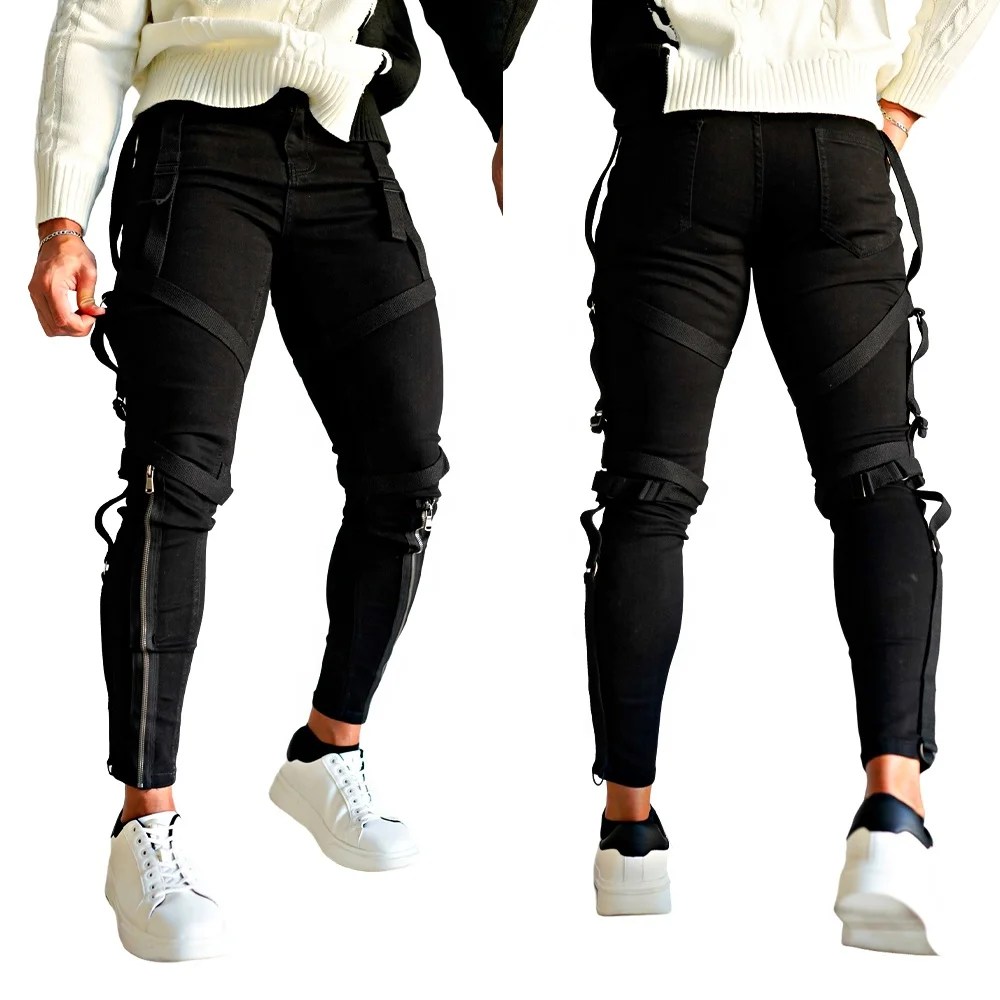 Gingtto Private Labels Non-Ripped Mens Jeans Denim Distressed Skinny Jeans Stretch Jeans for Men