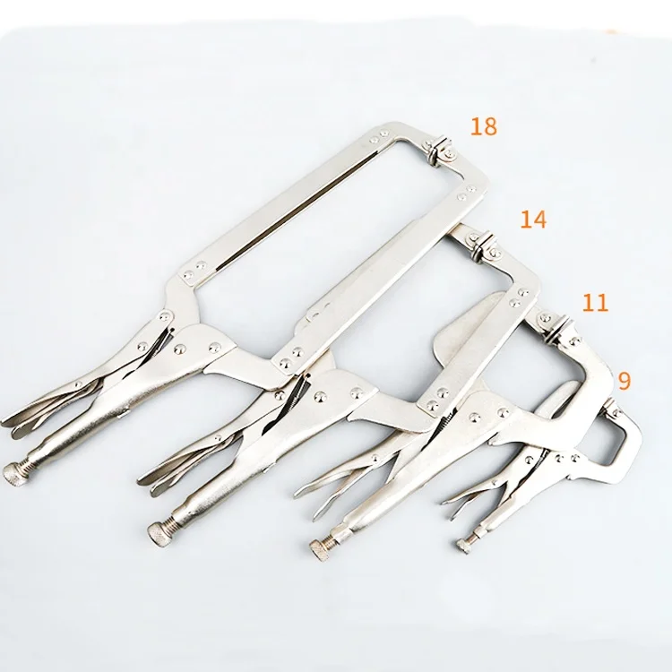 C Clamp Locking Pliers,Locking C Clamp With Non-Slip Rubber Grip, Adjustable C Pliers for Wood Working Welding Electrician