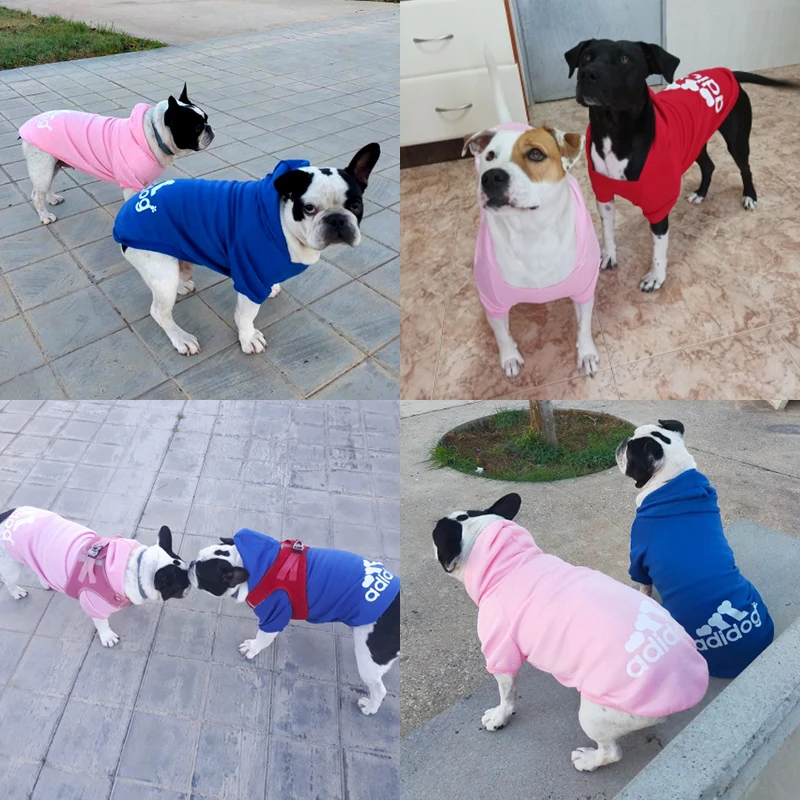 2024 Winter Pet Dog Clothes Dogs Hoodies Fleece Warm Sweatshirt Small Medium Large Dogs Jacket Adidog Pet Costume