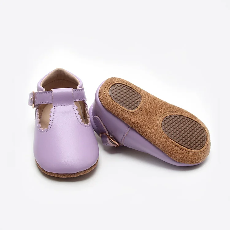 Babyhappy Wholesale Toddler Girl Baby genuine Leather T-Bar Dress Shoes Soft Sole Walking Infant Princess Shoes