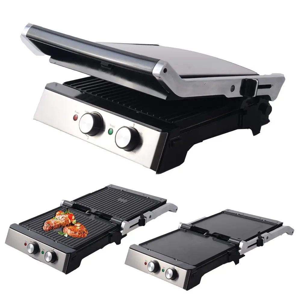 750W 1000W Electric Grill Griddle Sandwich toaster Maker Customizable Electric Panini Press Grill