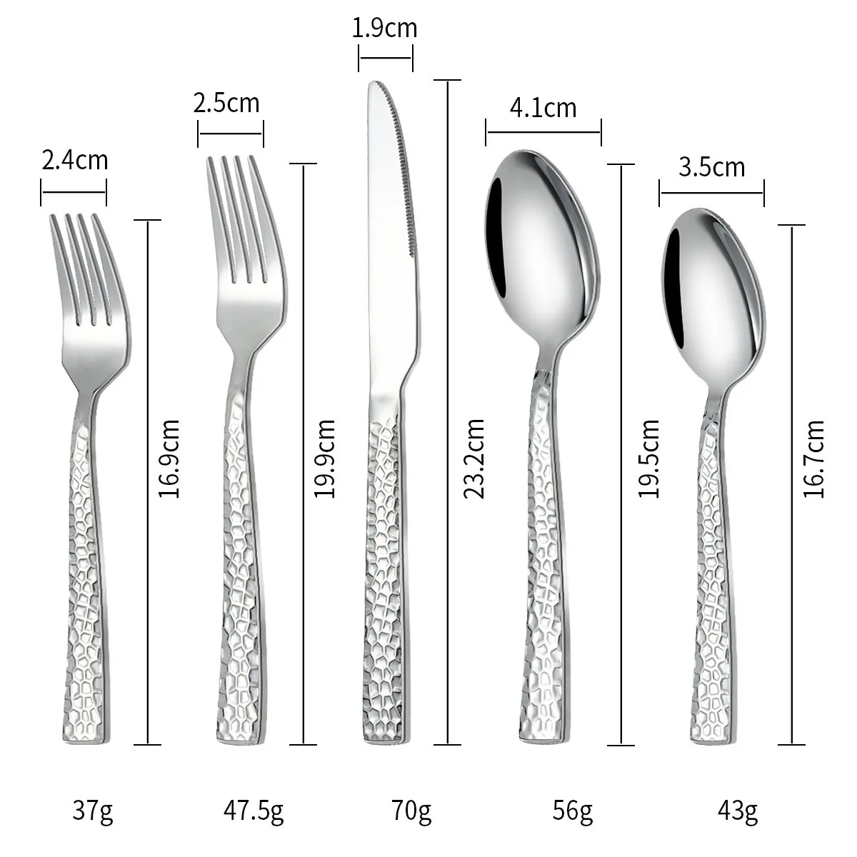 Stone Pattern Stainless Steel Cutlery Set Metal Knife Spoon And Fork For Party And Wedding