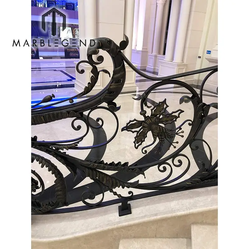 Traditional classic copper black handrail for luxury villa