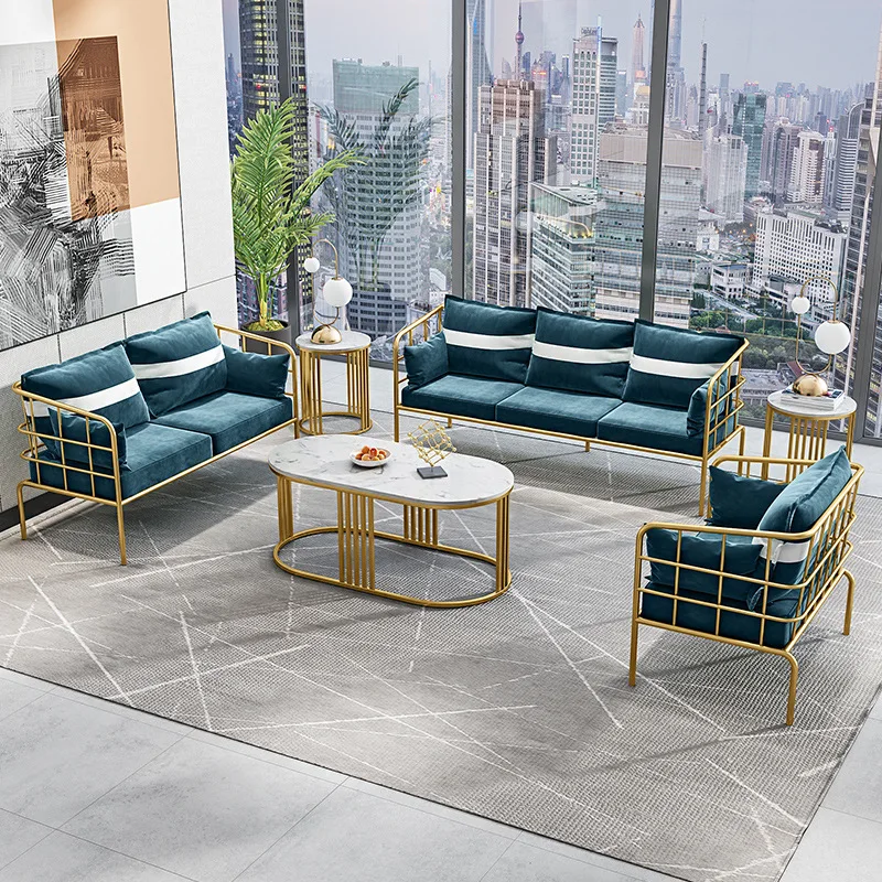 Nordic Beauty Salon Rest Area Leisure Sofa Simple Modern Reception Room Clothing Nail Shop Sofa Coffee Table Combination