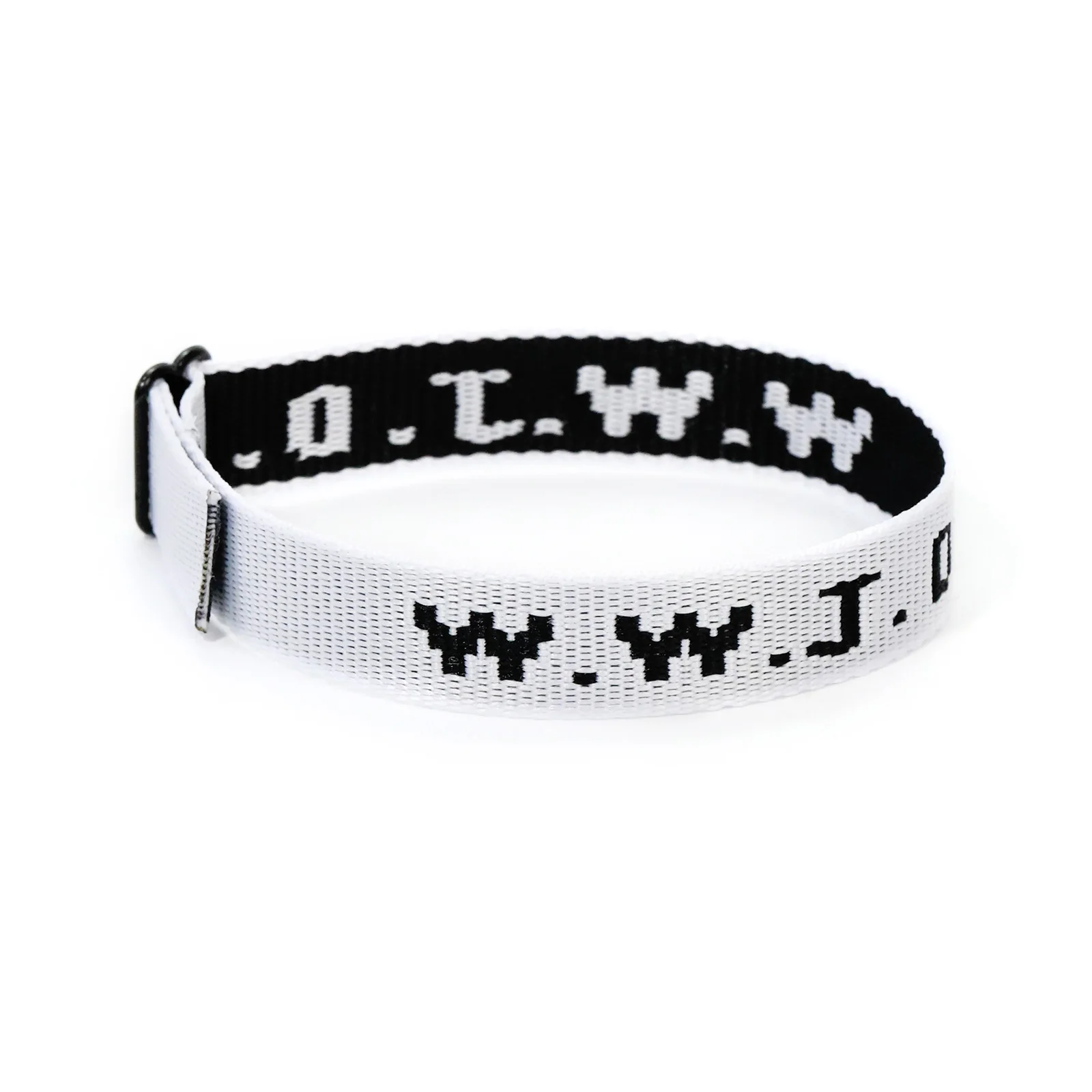 Factory Custom W.W.J.D. Letter Jacquard Print Wrist Band Bracelet Webbed Woven Adjustable Bracelet Gifts for Friendlies