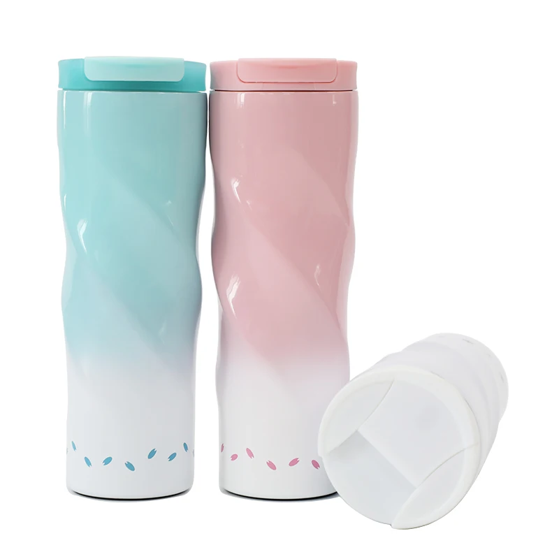 Supply Factory Price Customized Twist Vacuum Sport Water Bottle 500ml Personalized Travel Flask With Color Logo Lid